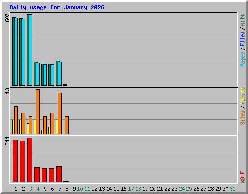 Daily usage for January 2026