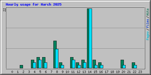 Hourly usage for March 2025