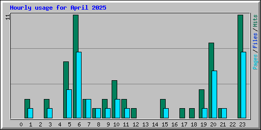 Hourly usage for April 2025