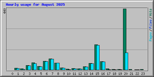 Hourly usage for August 2025