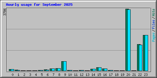 Hourly usage for September 2025
